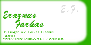 erazmus farkas business card